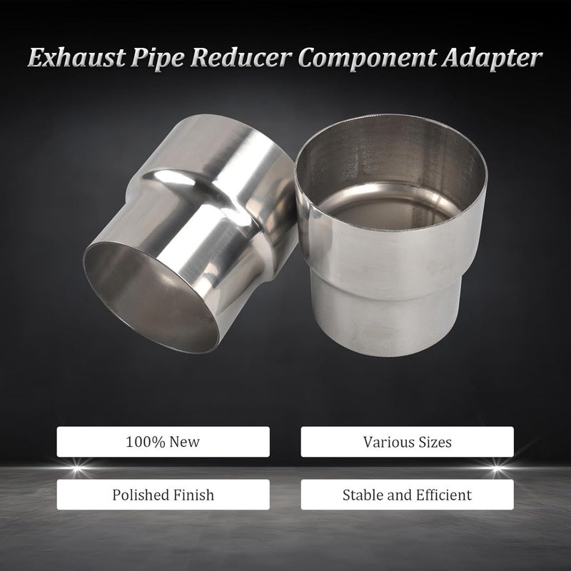 SSN Exhaust Pipe Reducer Component Adapter 3.5 Inch OD to 4.0 Inch OD Polished 304 Stainless Steel Universal OD 3.5" to OD 4.0" Exhaust Pipe Reducer Adapter 4 Inch Length-Pair 2Pcs - Image 5